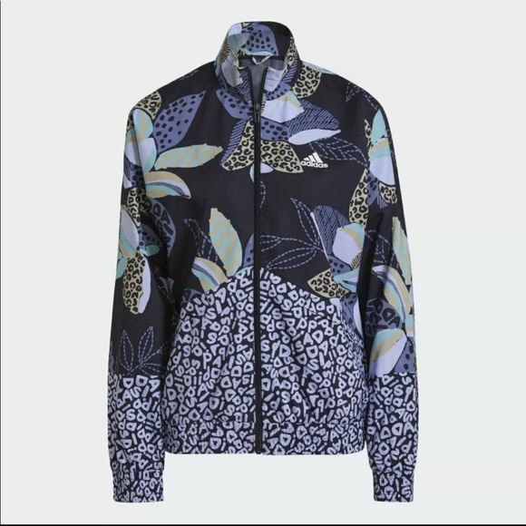 Adidas X Farm Rio Print Womens Lightweight Windbreaker GS6301 NEW Size Medium - Picture 1 of 6
